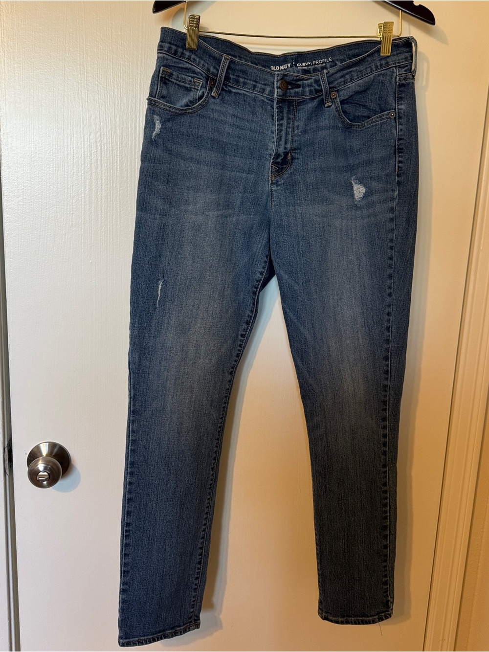 Old Navy Women Curvy Mid-Rise Jeans in Dark Blue Wash